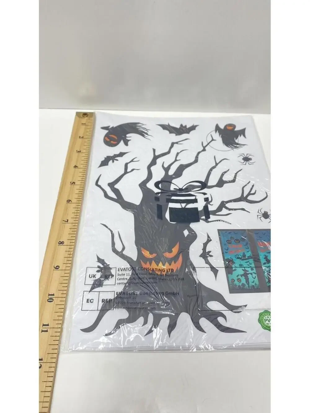 Halloween Window Stickers, Cling Adhesive Window Creepy Pumpkin Decor, Brand New
